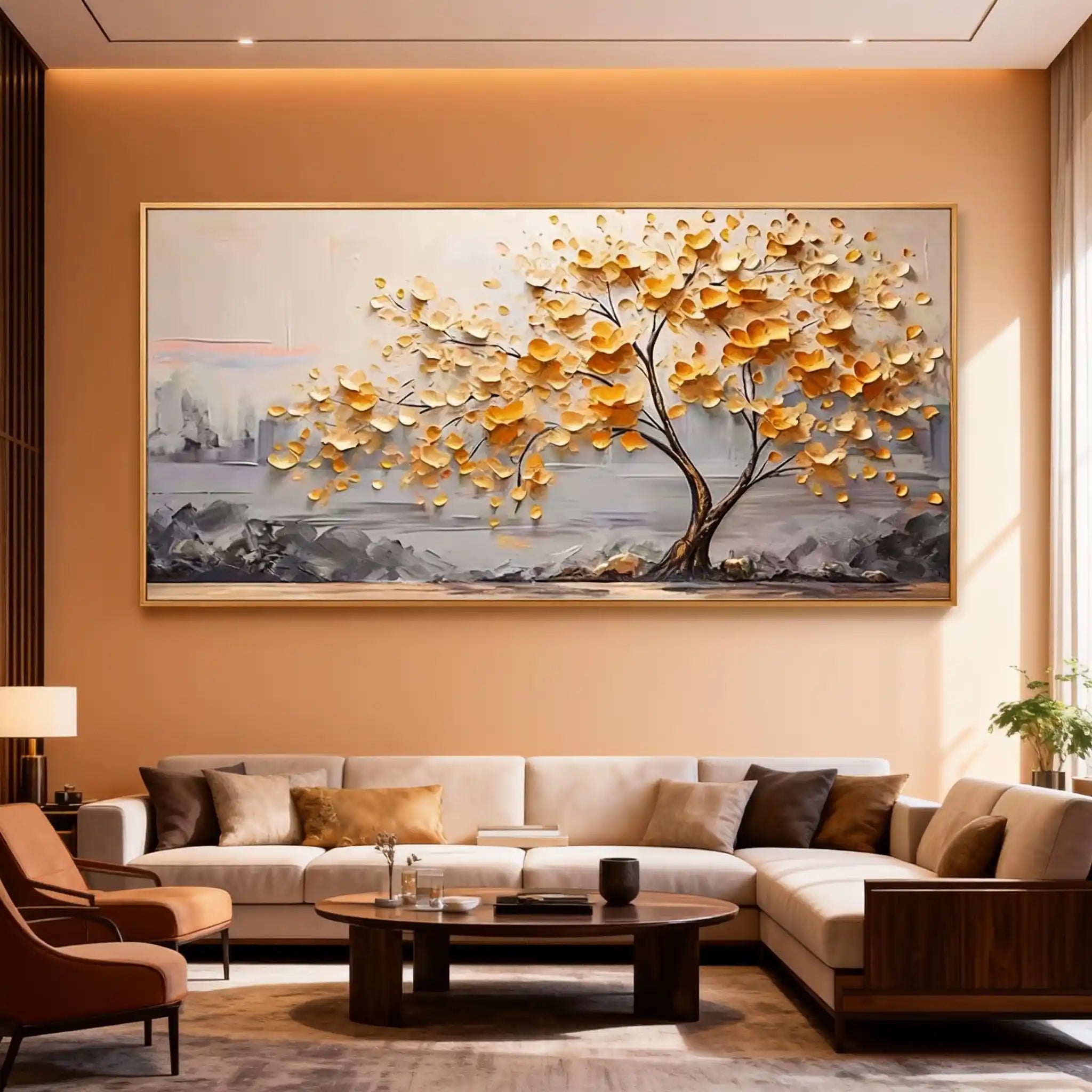 Colorful Flower & Tree Abstract Textured Wall Art #ML052