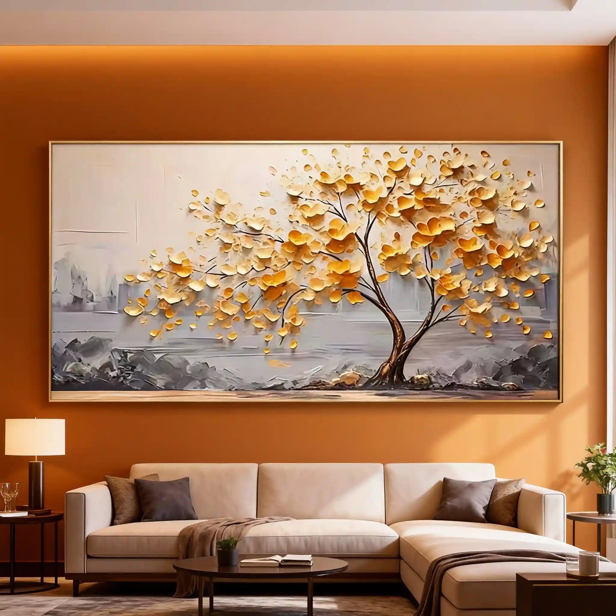 Colorful Flower & Tree Abstract Textured Wall Art #ML052