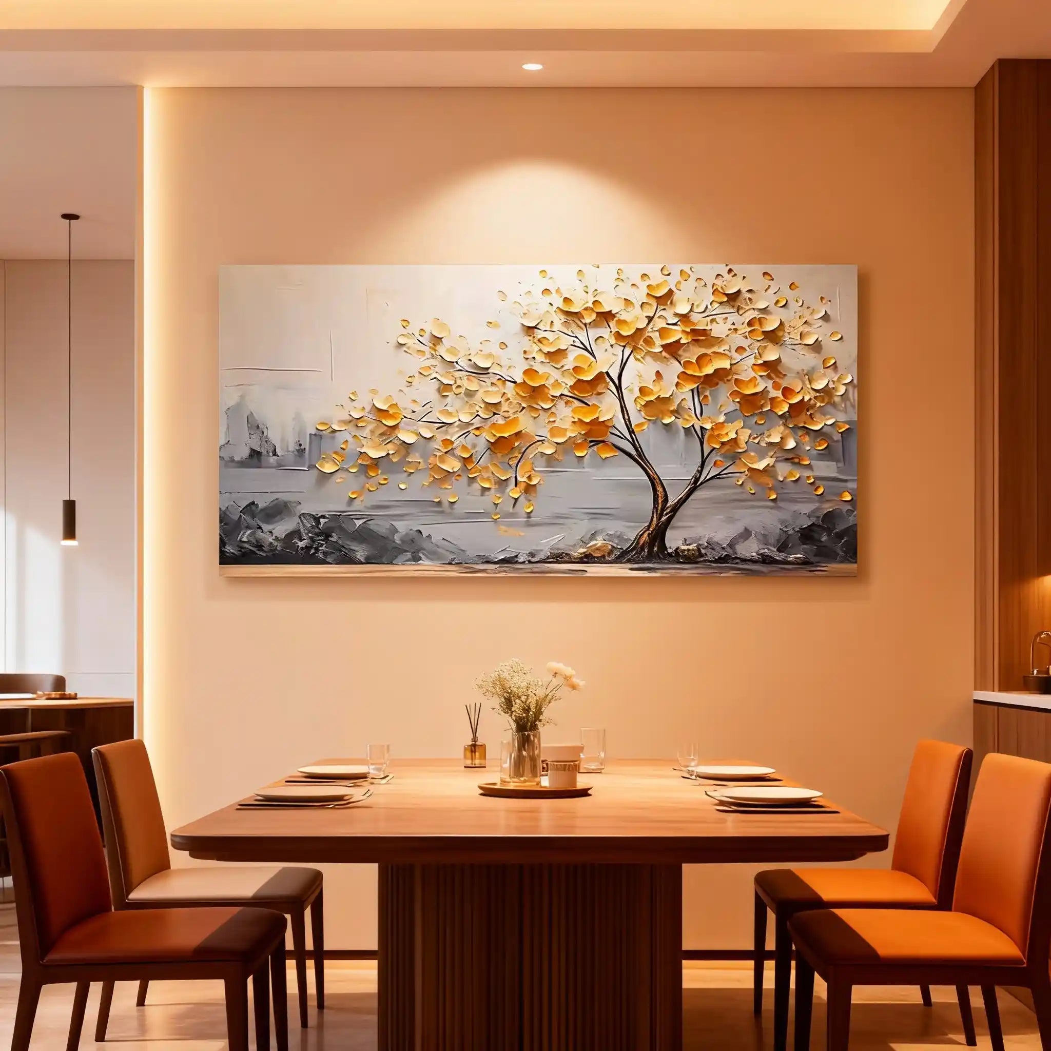 Colorful Flower & Tree Abstract Textured Wall Art #ML052