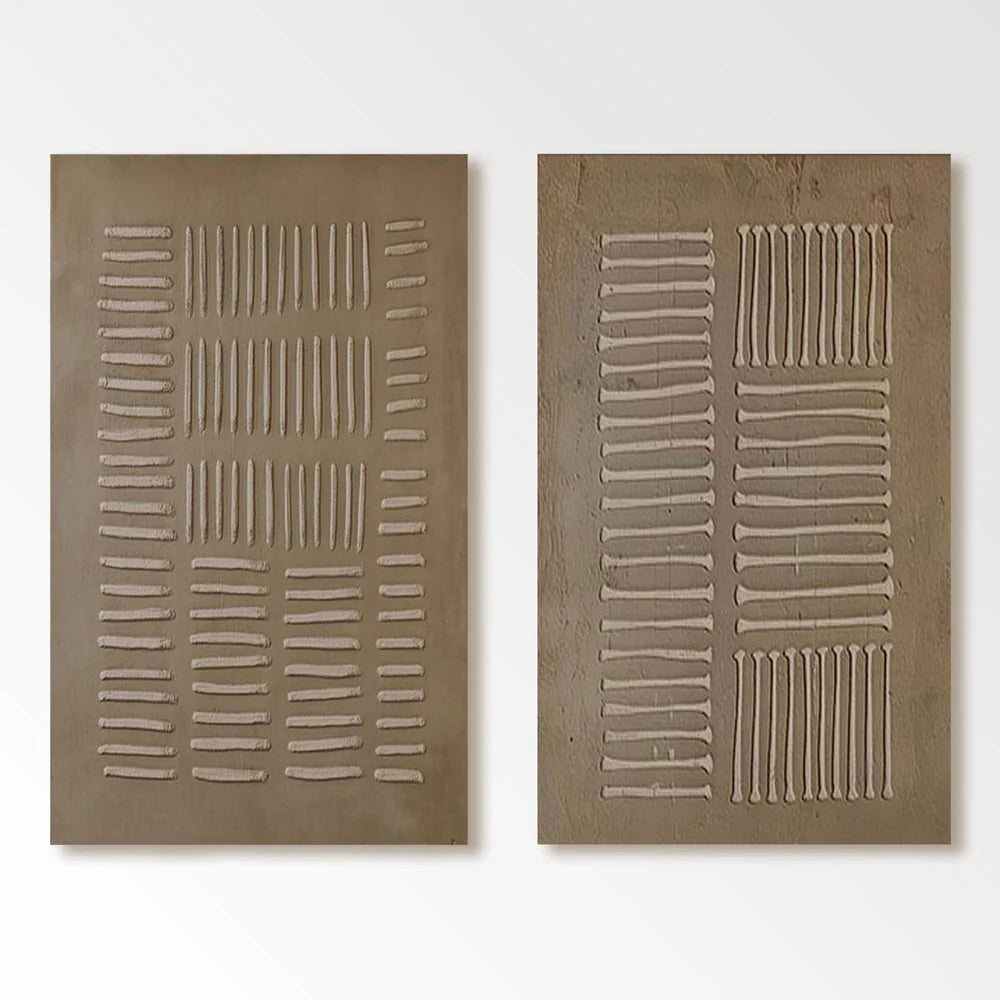 Abstract Wabi Sabi Painting "Rhythmic Echoes"