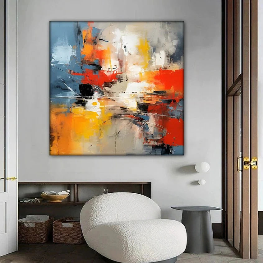 Yellow & Orange Textured Abstract Painting #YO 038
