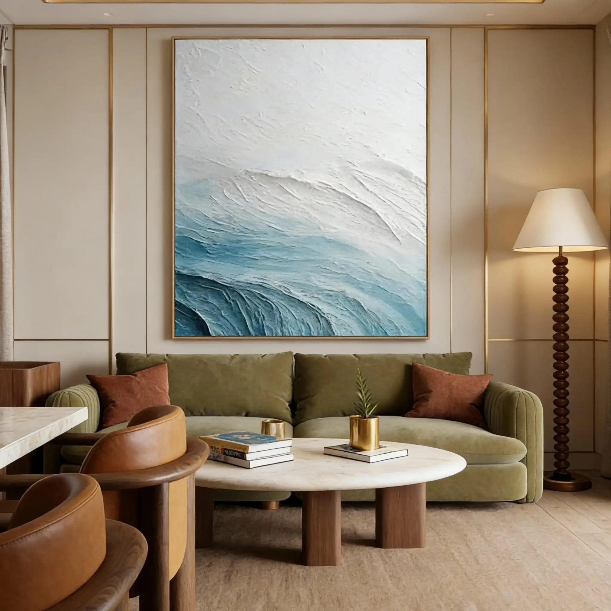 Ocean And Sky Minimalist Textured Wall Painting #OS007
