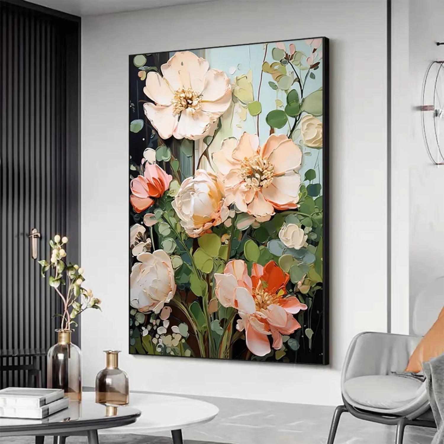 Colorful Flower & Tree Abstract Textured Wall Art #ML083