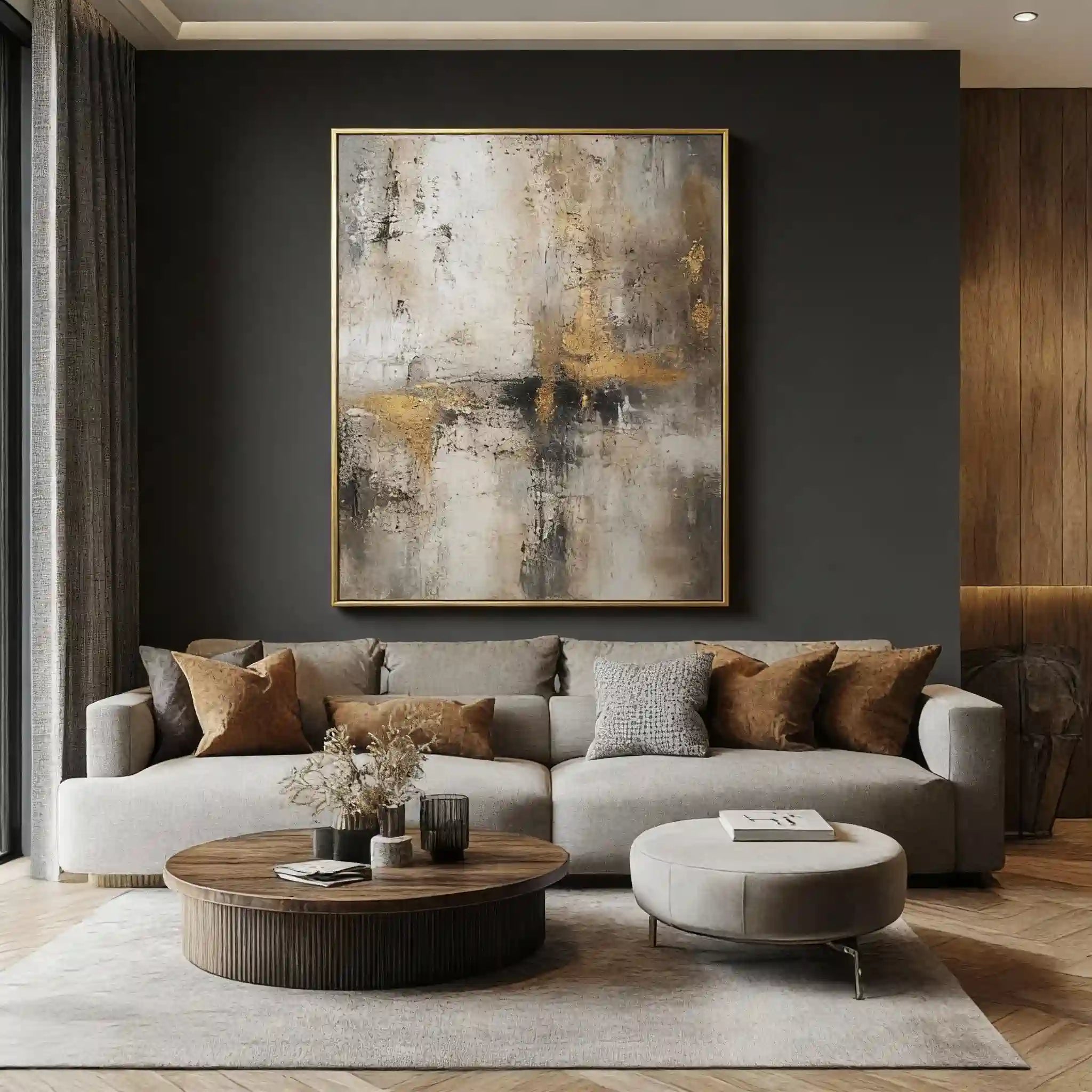 Beige & Brown Abstract Painting #BBA 040