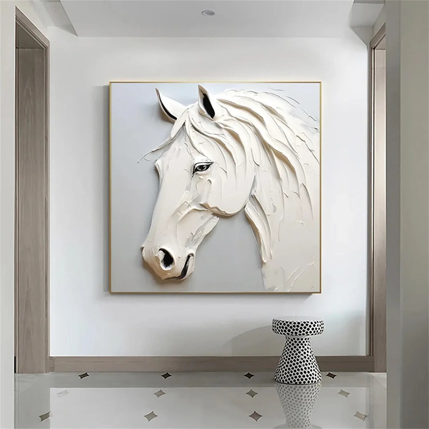 Abstract Animal Horse Textured Wall Art #AL130