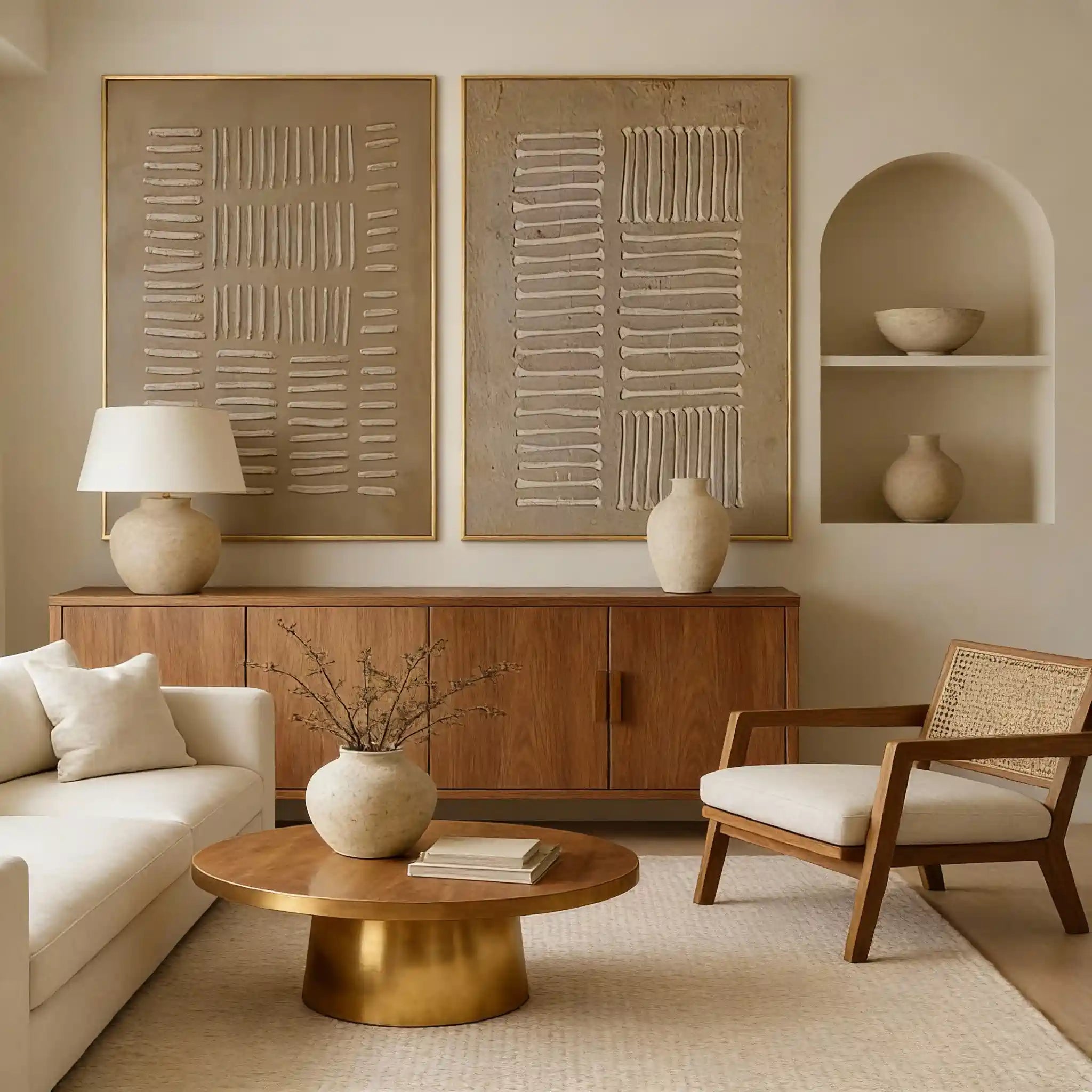 Abstract Wabi Sabi Painting "Rhythmic Echoes"