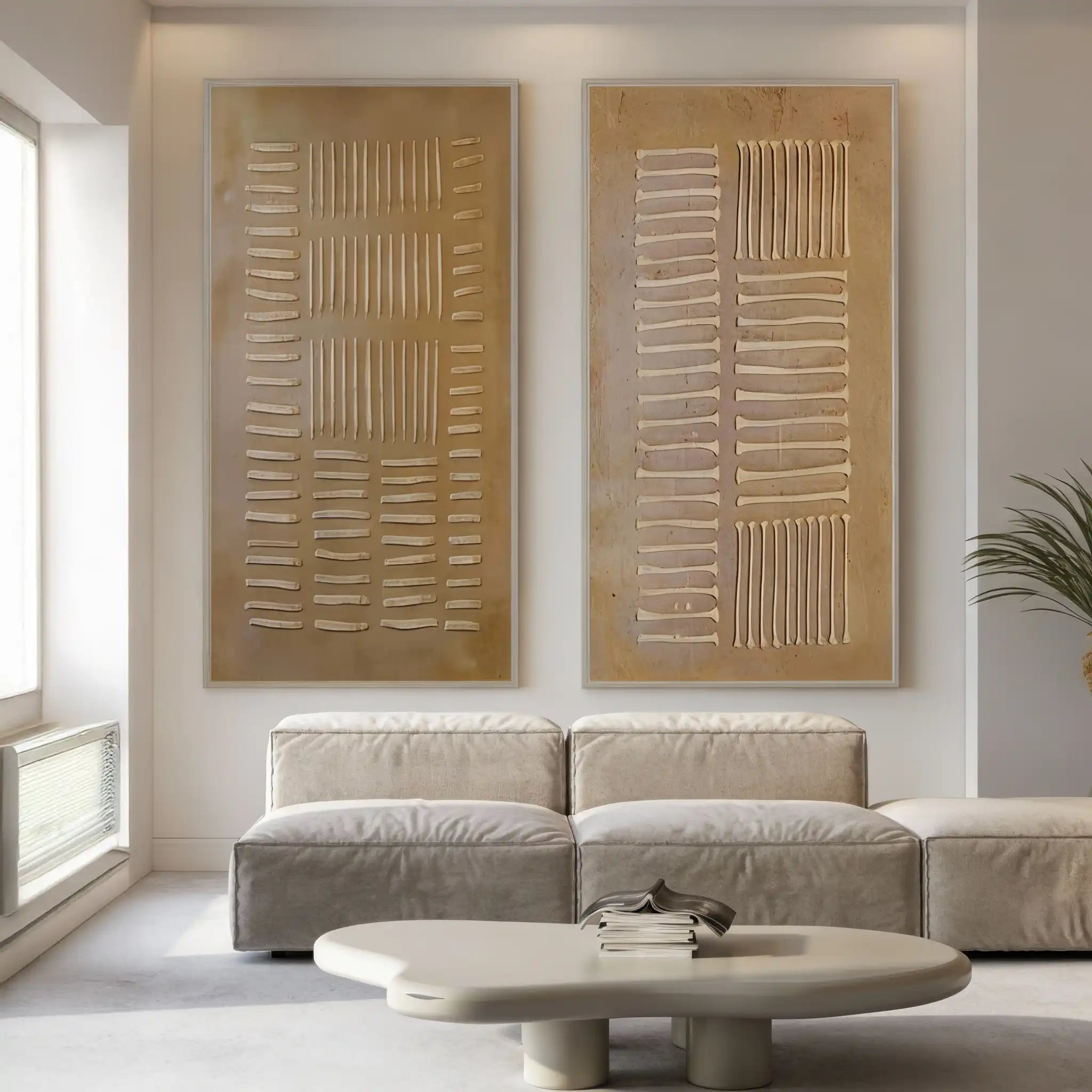 Abstract Wabi Sabi Painting "Rhythmic Echoes"