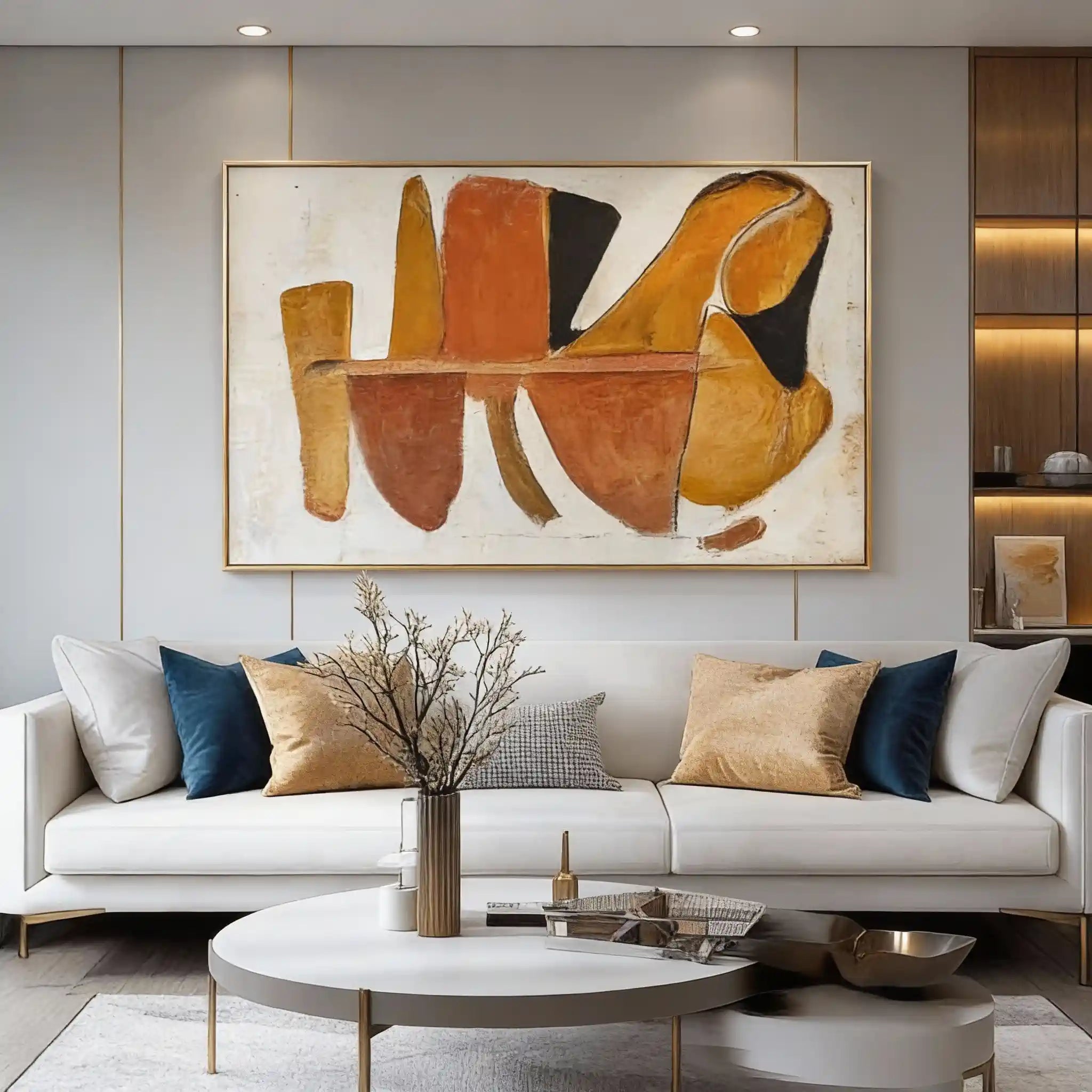 Modern Abstract Wall Art Painting "Terracotta Flow"