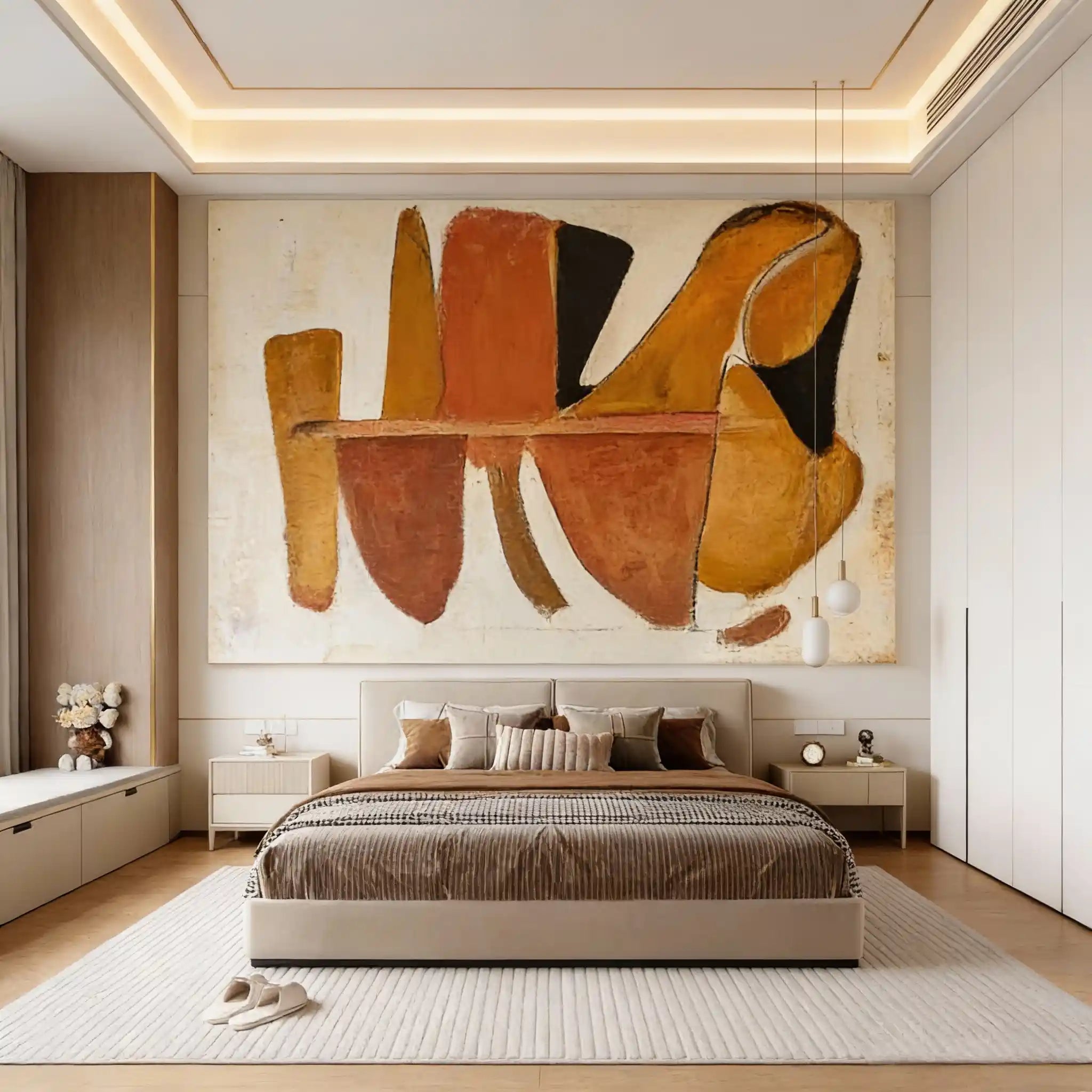 Modern Abstract Wall Art Painting "Terracotta Flow"