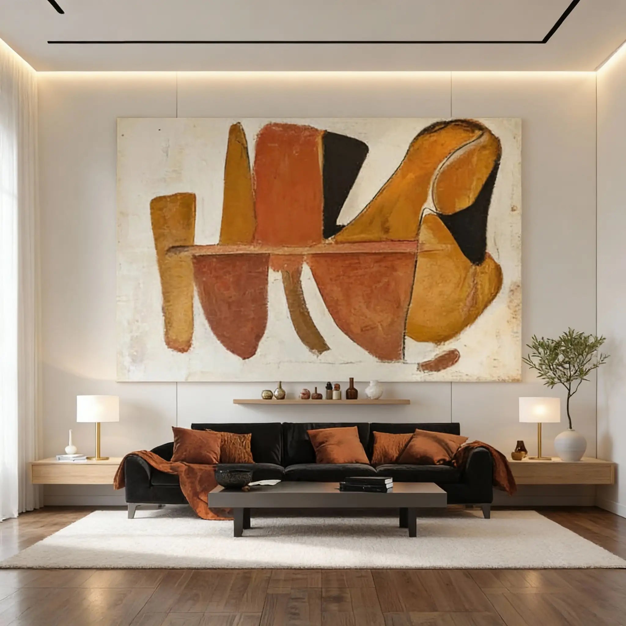 Modern Abstract Wall Art Painting "Terracotta Flow"