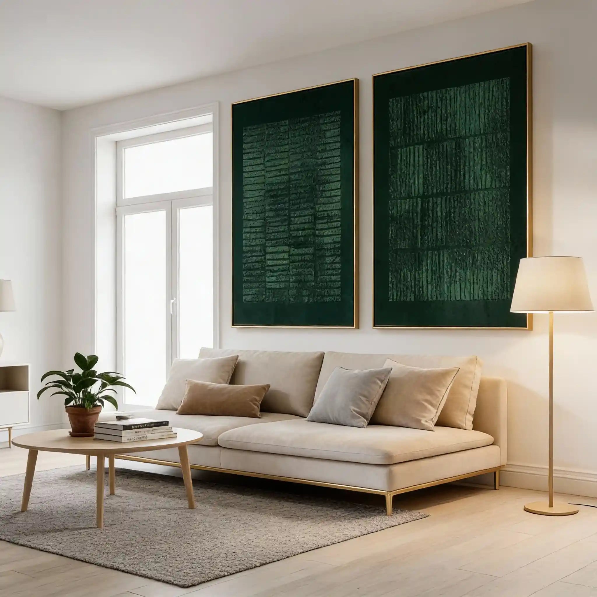 Abstract Wabi Sabi Painting "Verdant Verses"