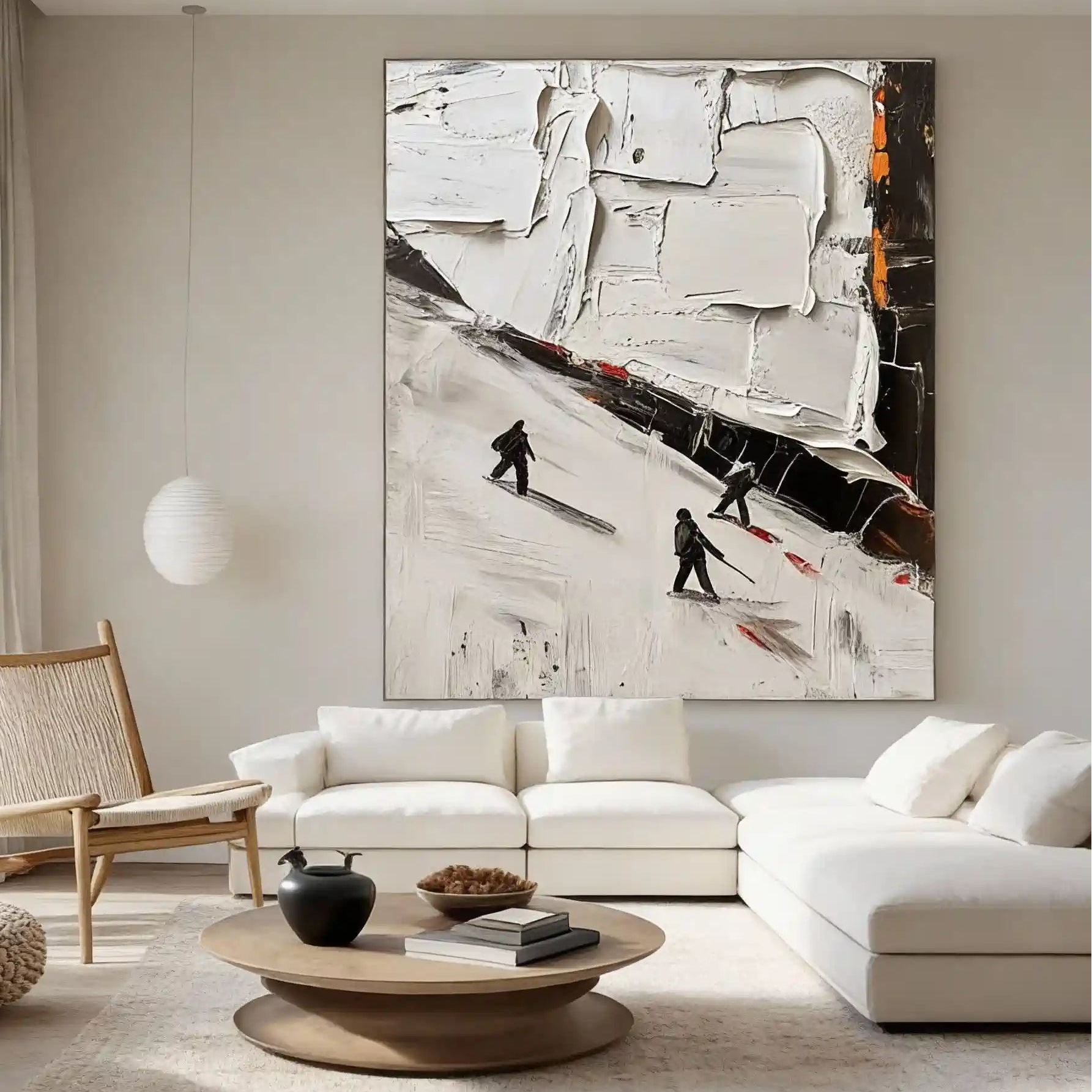 The Serene Snowfall Textured Wall Art "Whispers of Winter"