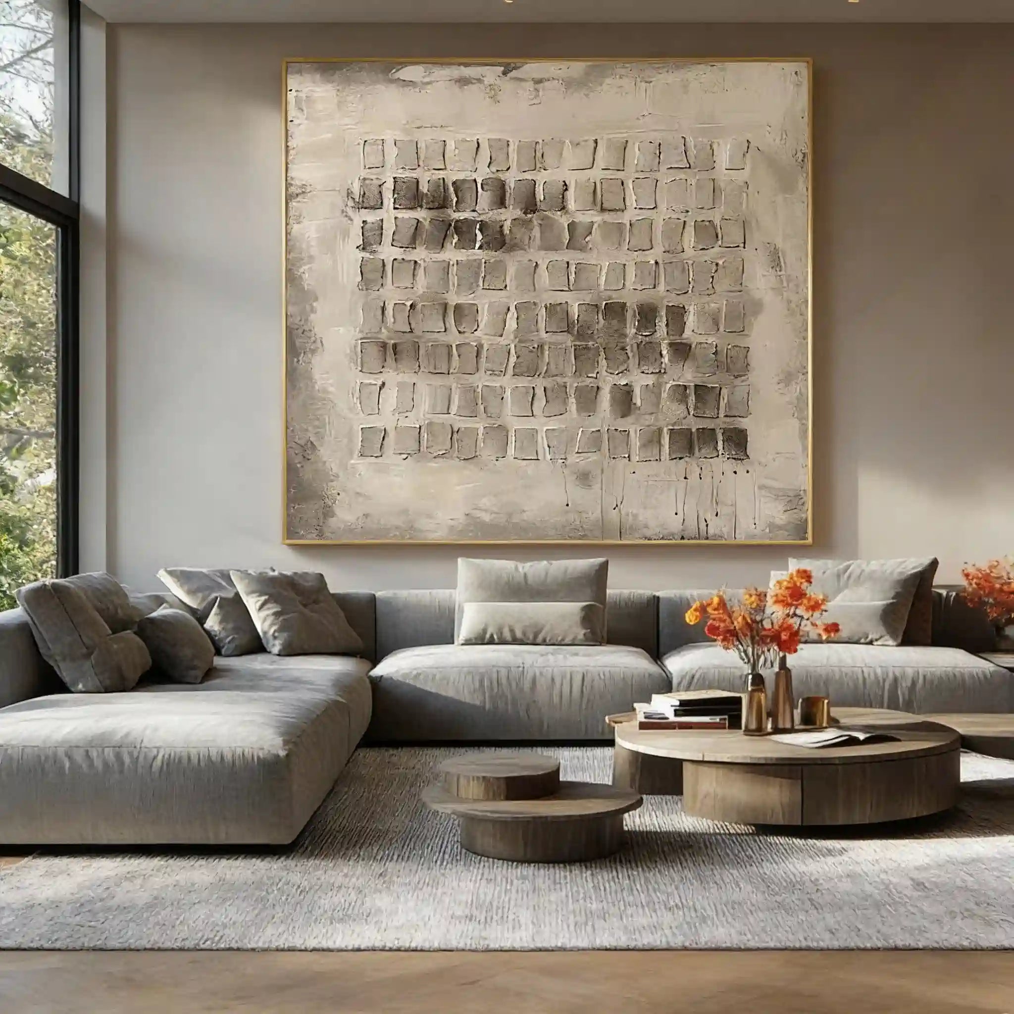 Beige & Brown Abstract Painting #BBA 044