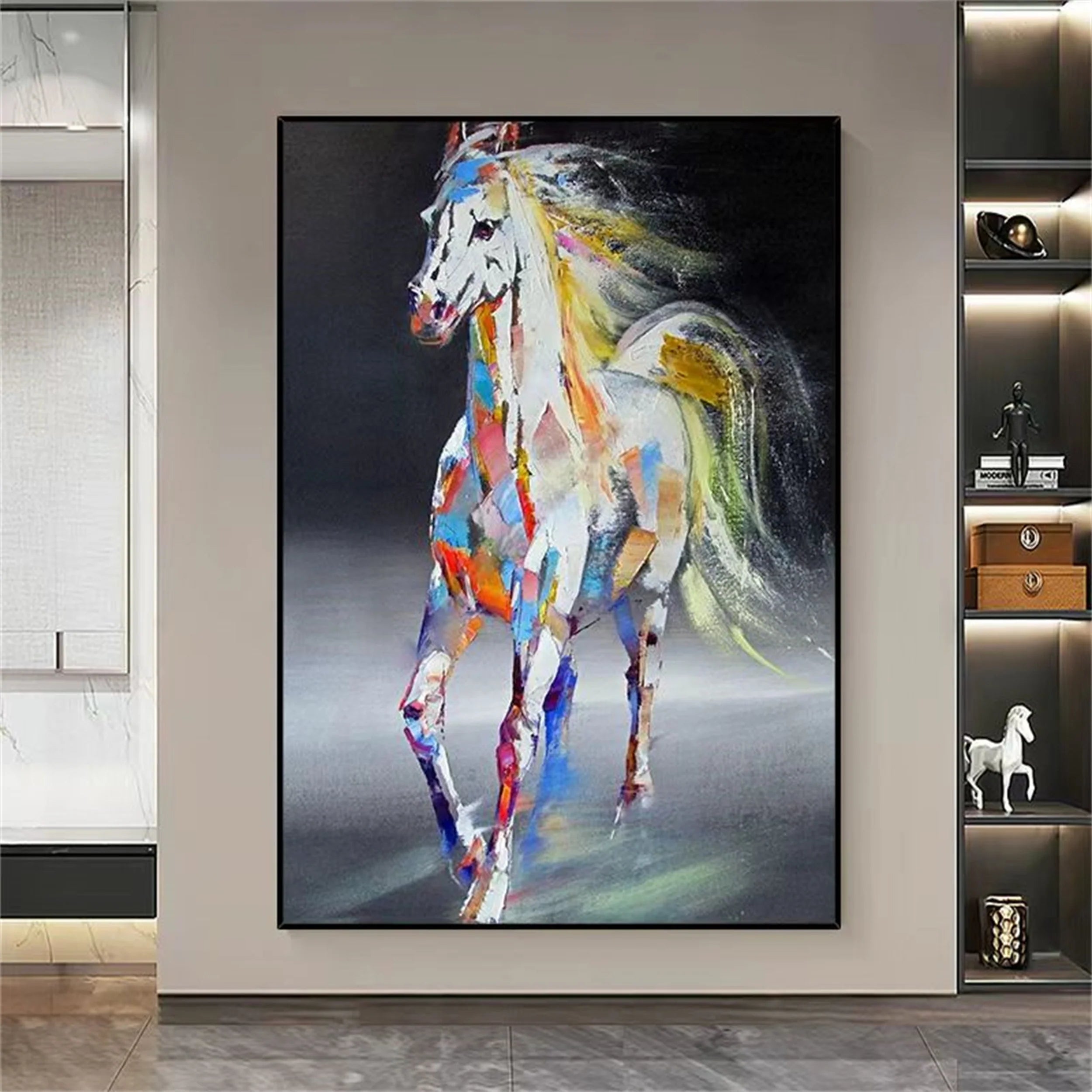 Colorful Horse Abstract Animal Wall Art #AL036
