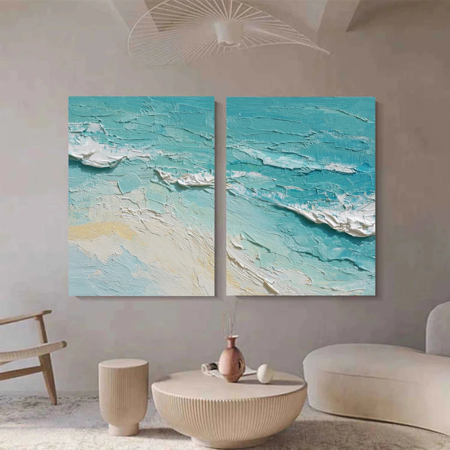 Sea & Sky Abstract Textured Wall Art Set of 2 #MS155