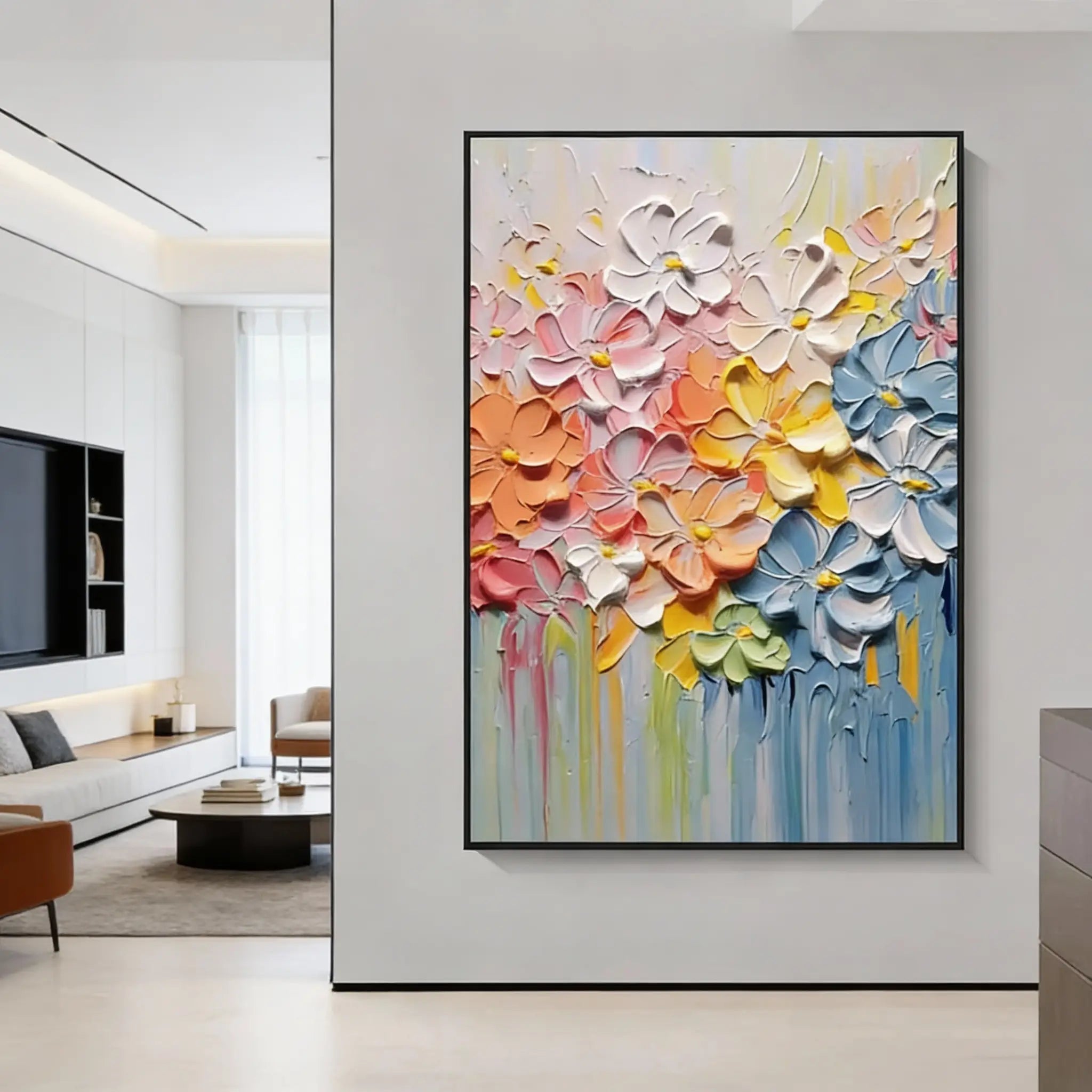 Colorful Flower & Tree Abstract Textured Wall Art #ML081