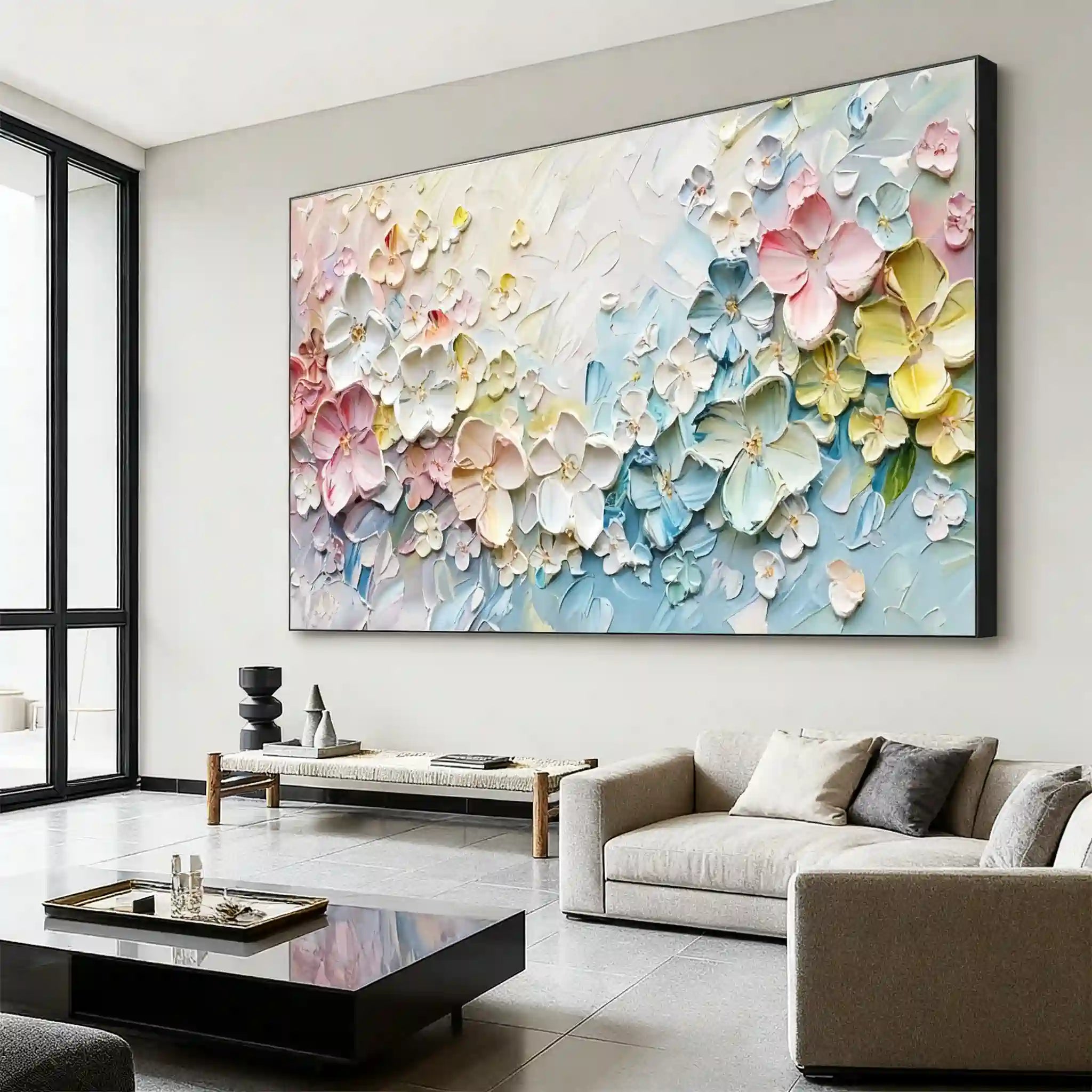 Colorful Flower & Tree Abstract Textured Wall Art #ML088