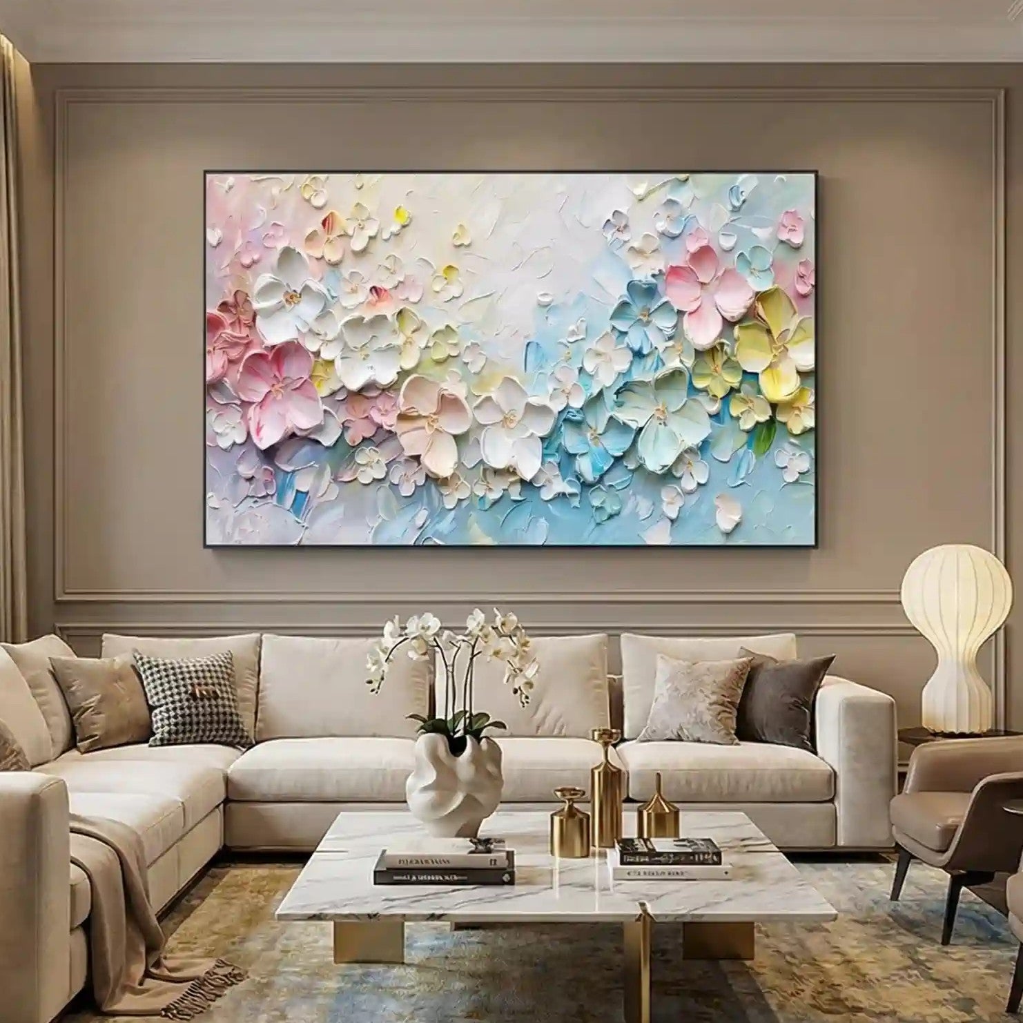 Colorful Flower & Tree Abstract Textured Wall Art #ML088