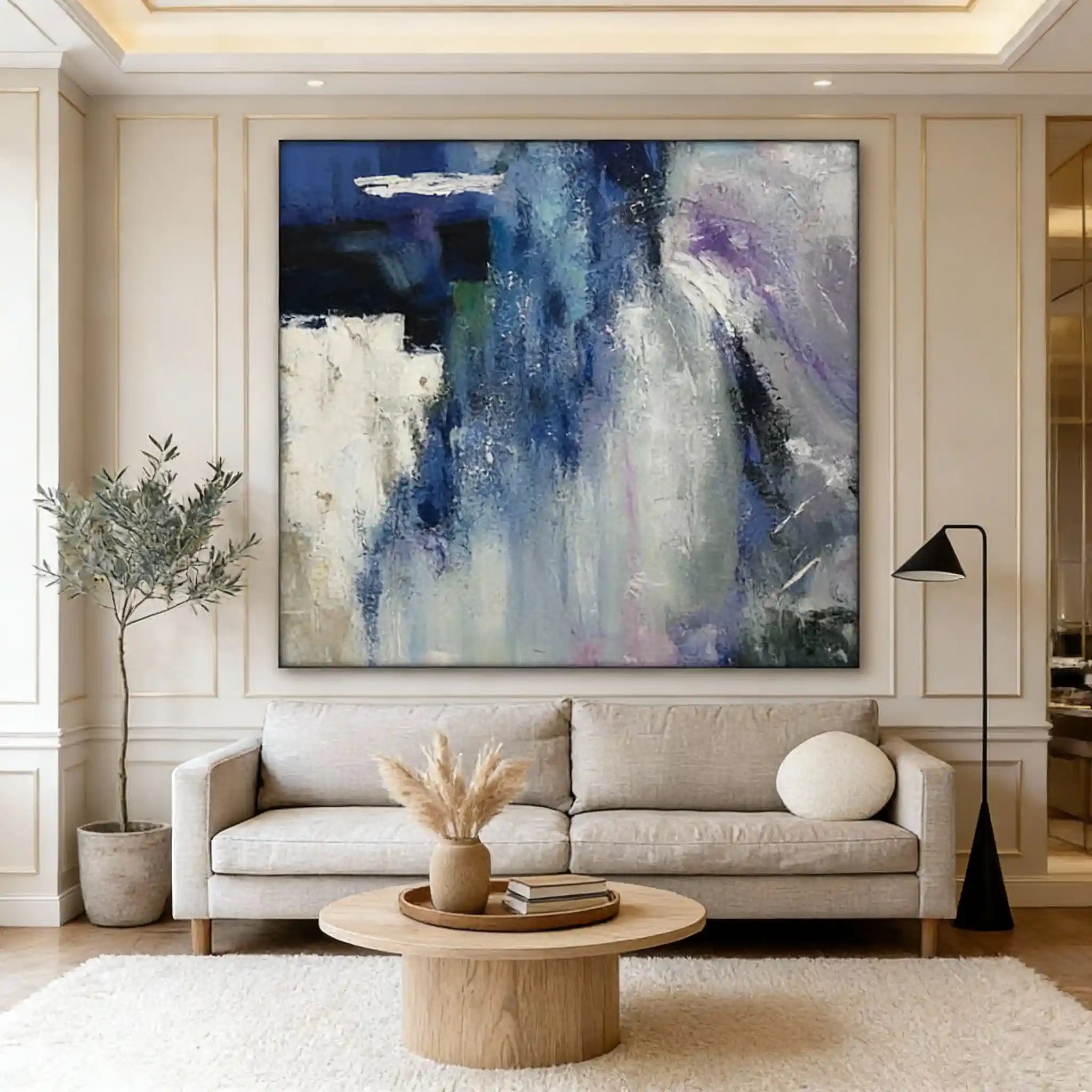 Windy Blue Textured Abstract Painting #WB 026