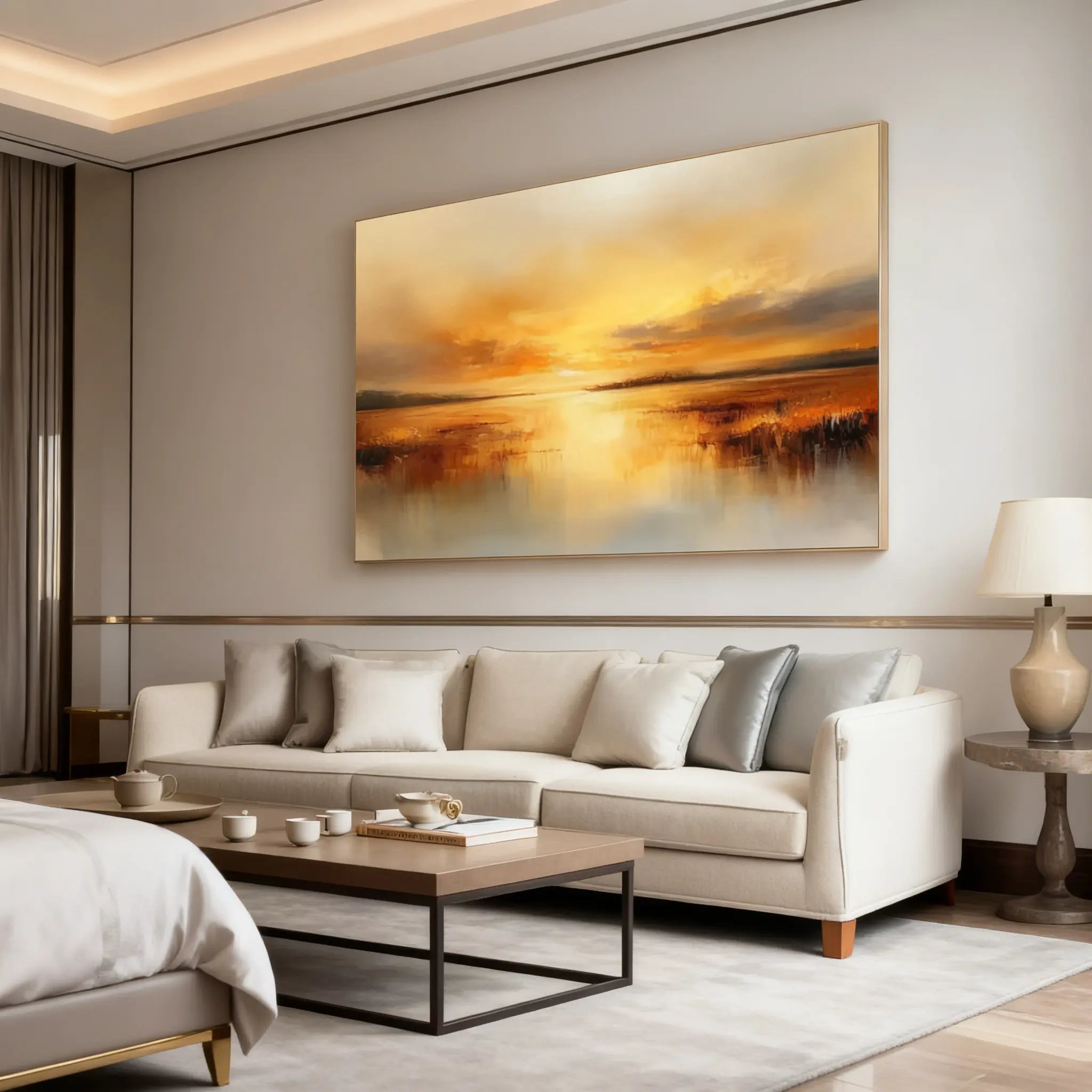 Ocean And Sky Abstract Wall Art #OS064