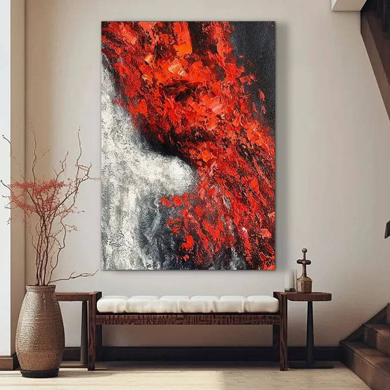 Glowing Embers | Modern Abstract Red Wall Art