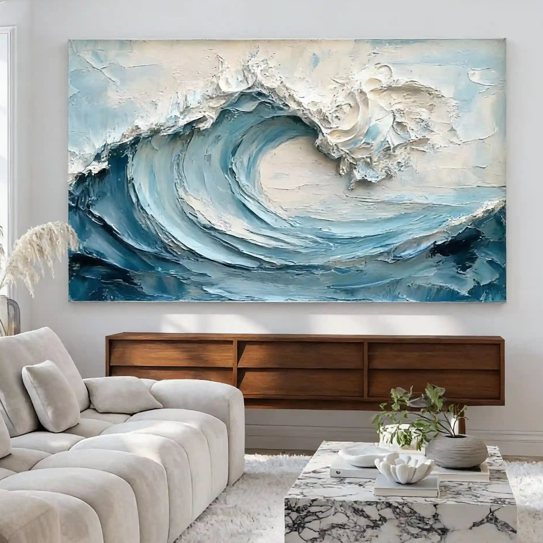 Coastal Serenity Textured Oil Painting #OP 006