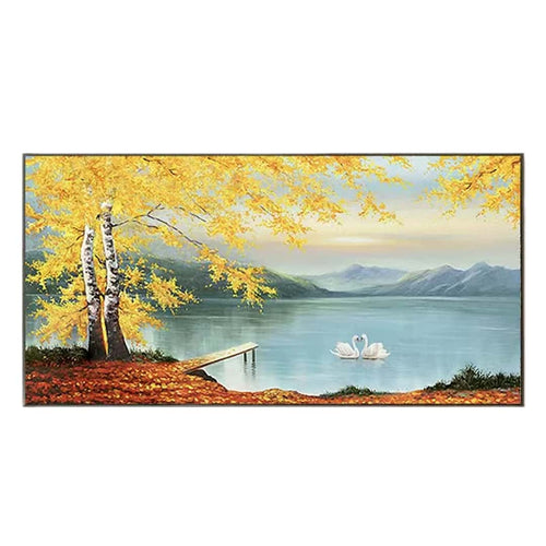 Autumn Serenade | Large Abstract Mountain Landscape Wall Art