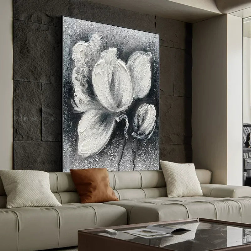 Blooming | Floral Textured Abstract Art Painting