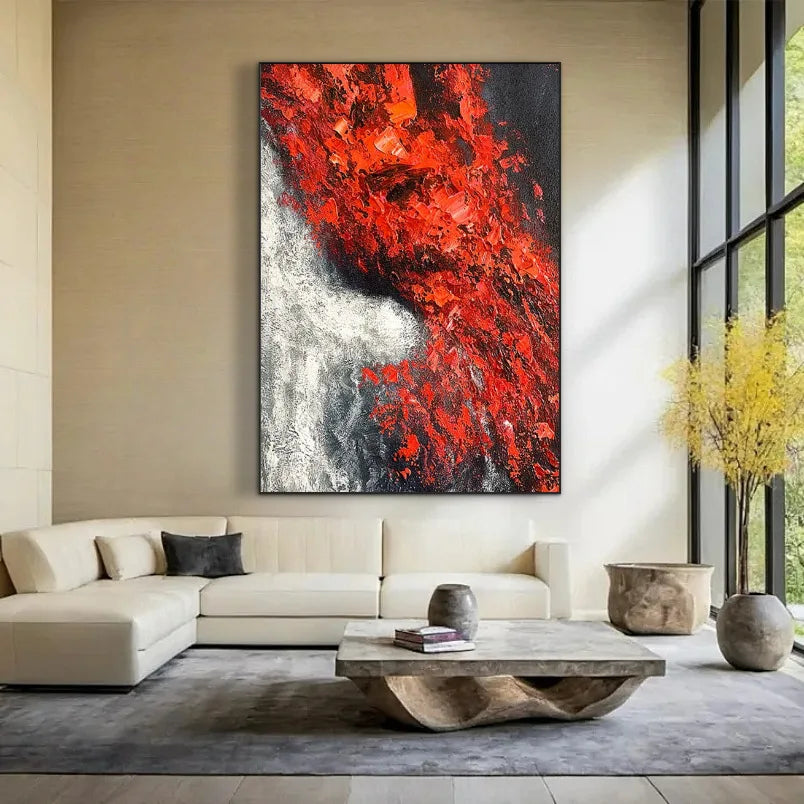Glowing Embers | Modern Abstract Red Wall Art