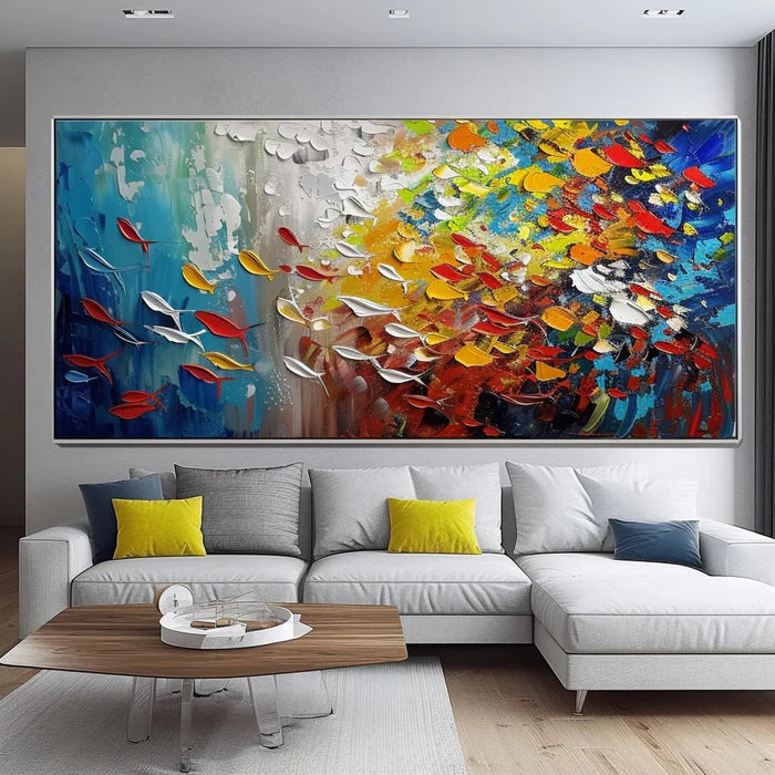 Ocean & Sky Abstract Textured Wall Art #OST52