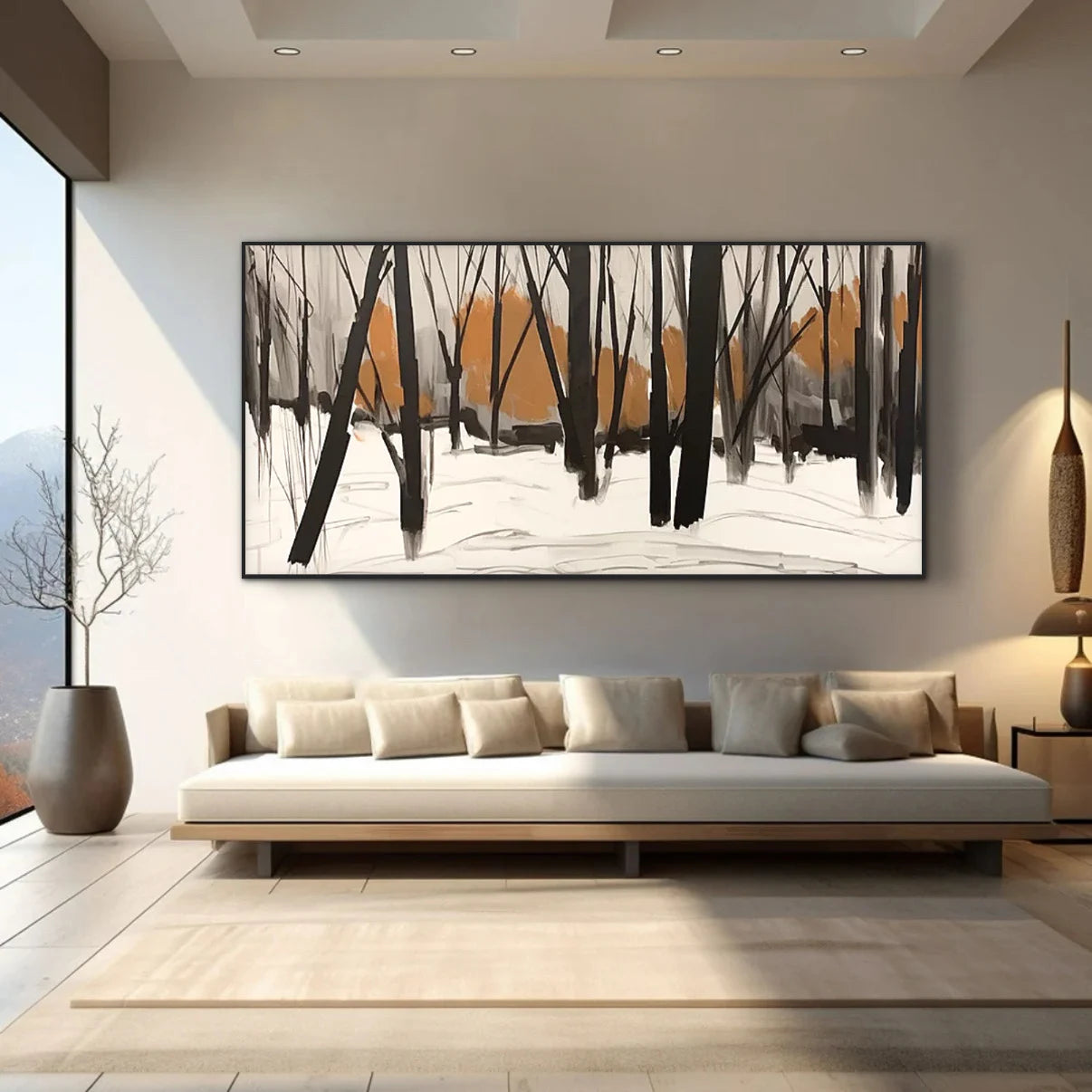Winter Solace | Large Abstract Landscape Wall Art