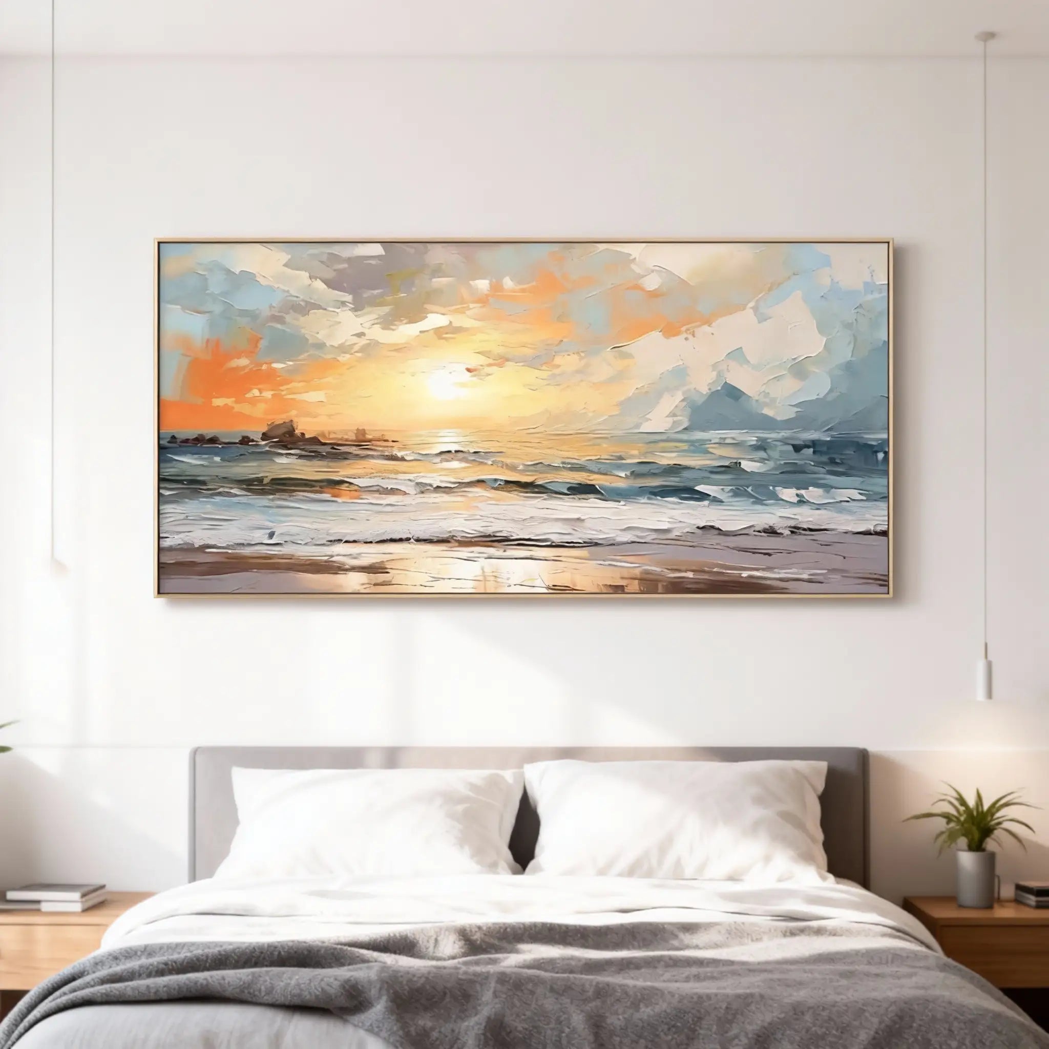 Ocean And Sky Abstract Textured Wall Art #OS092