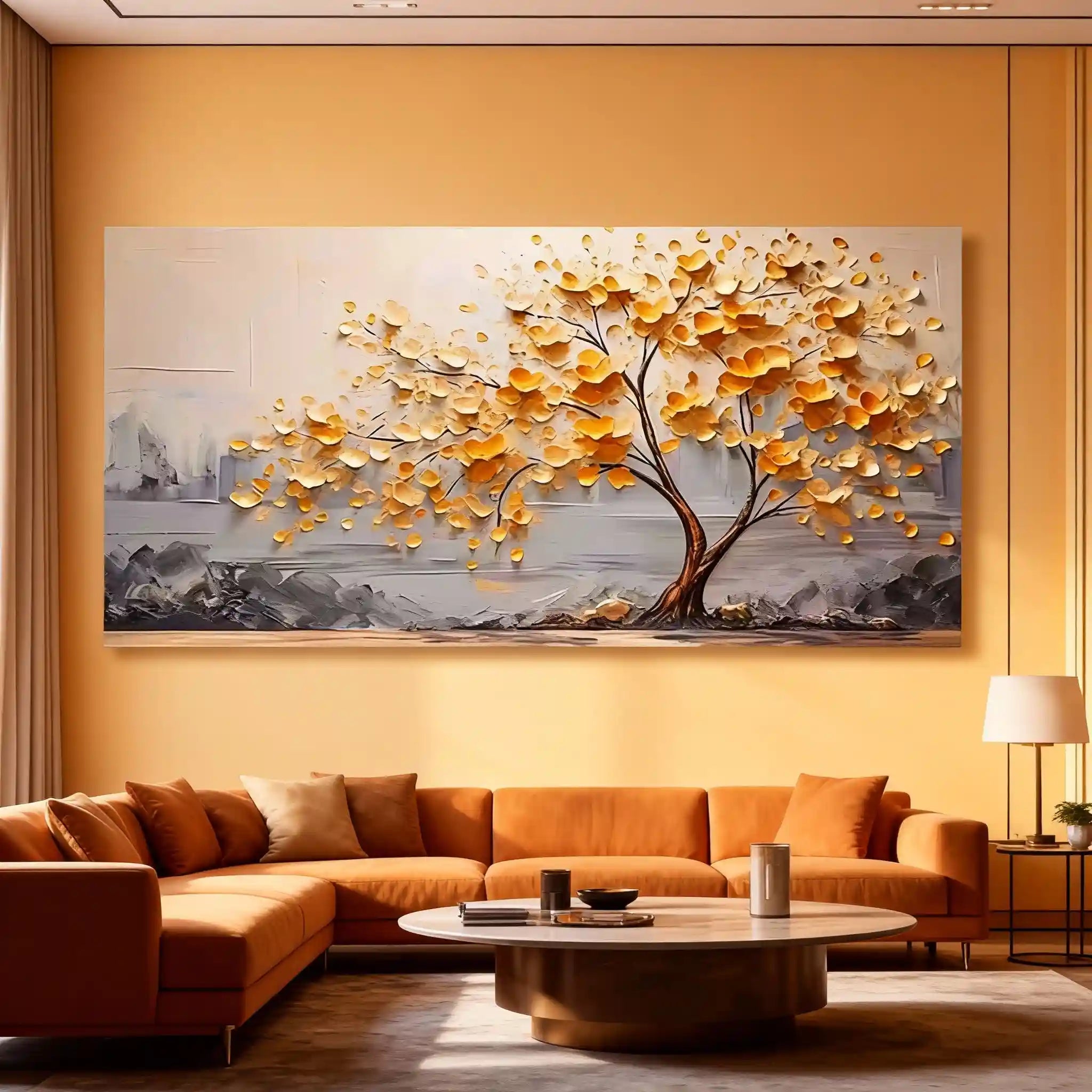 Colorful Flower & Tree Abstract Textured Wall Art #ML052