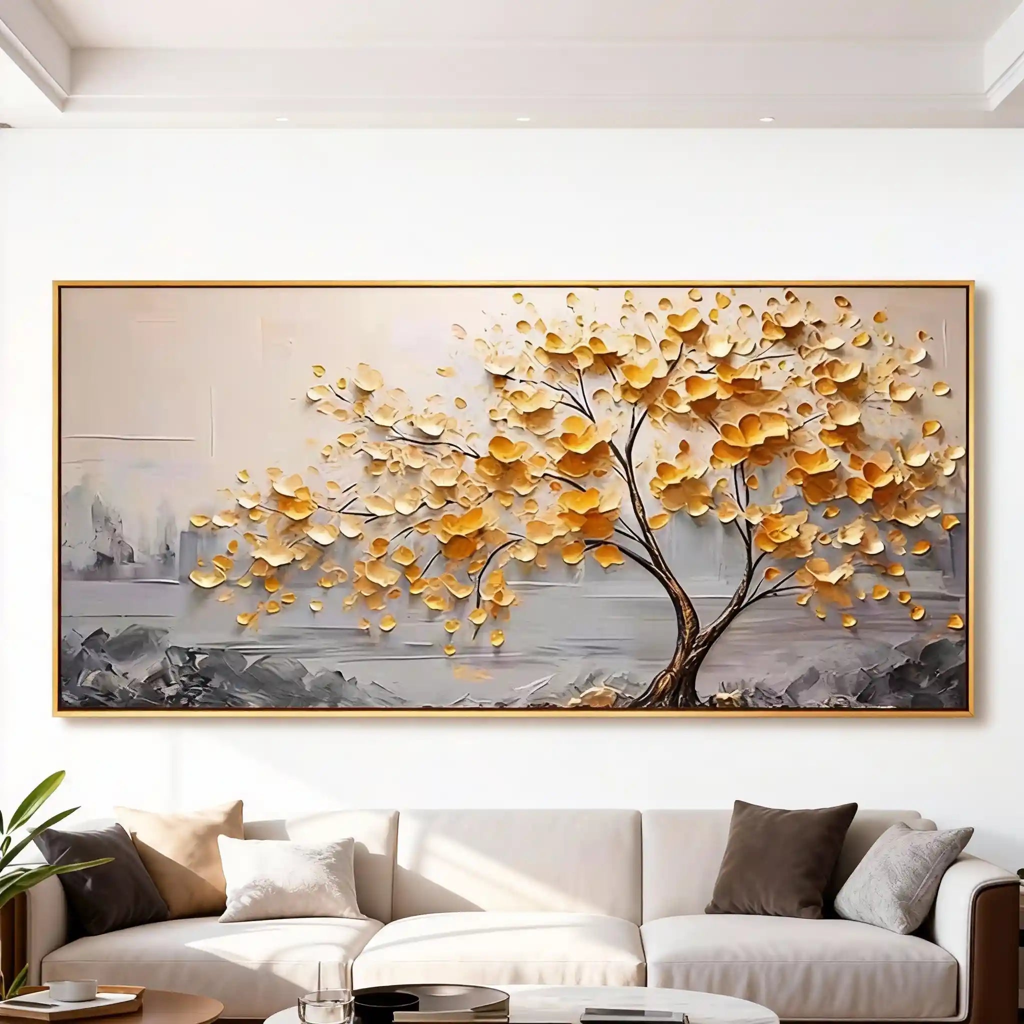 Colorful Flower & Tree Abstract Textured Wall Art #ML052