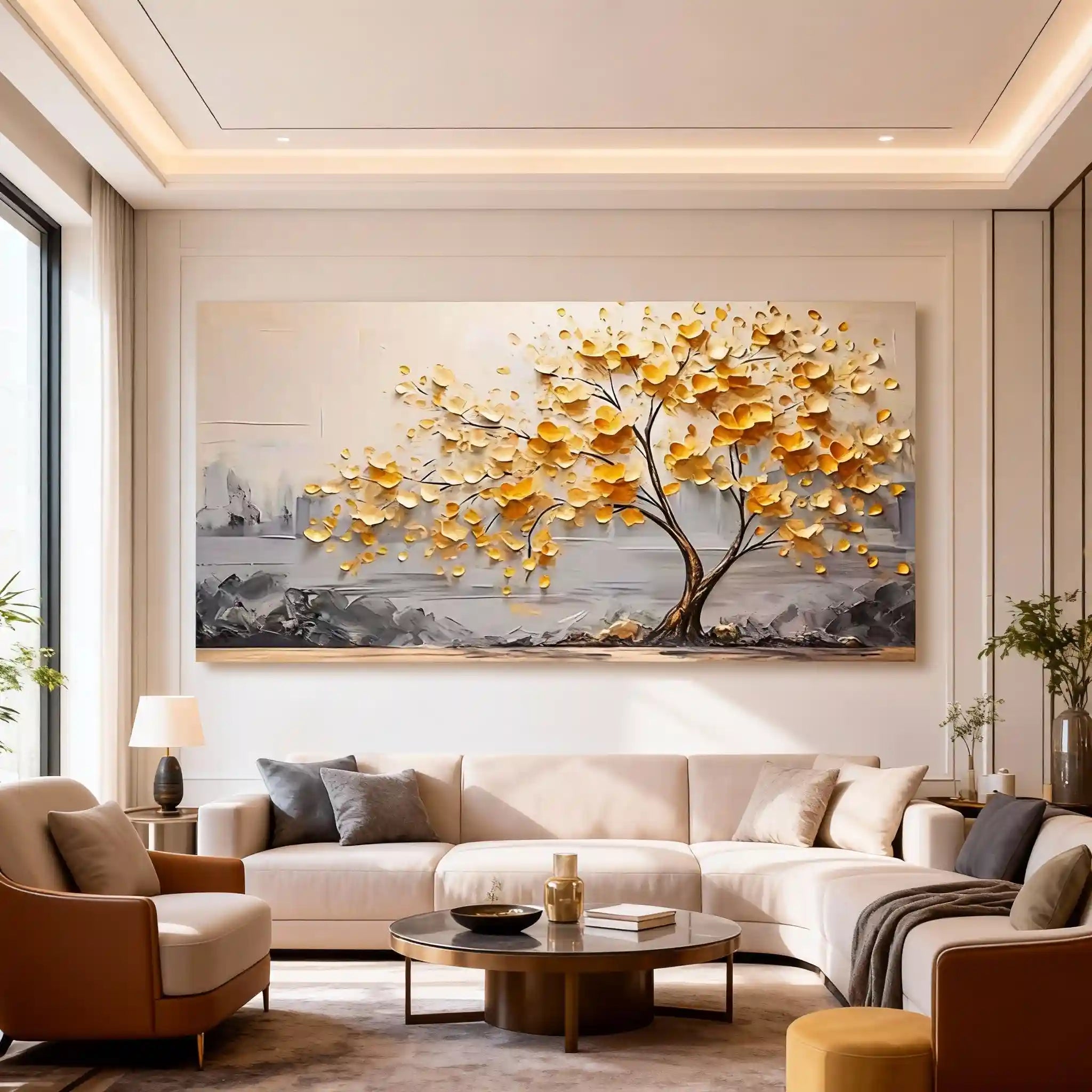 Colorful Flower & Tree Abstract Textured Wall Art #ML052