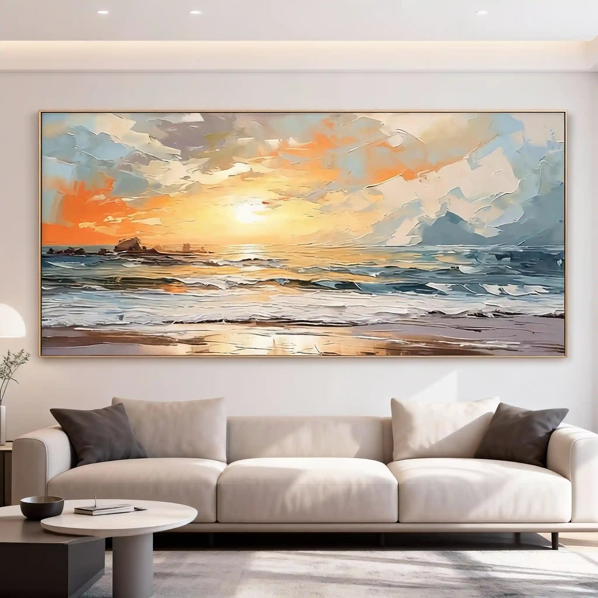 Ocean And Sky Abstract Textured Wall Art #OS092