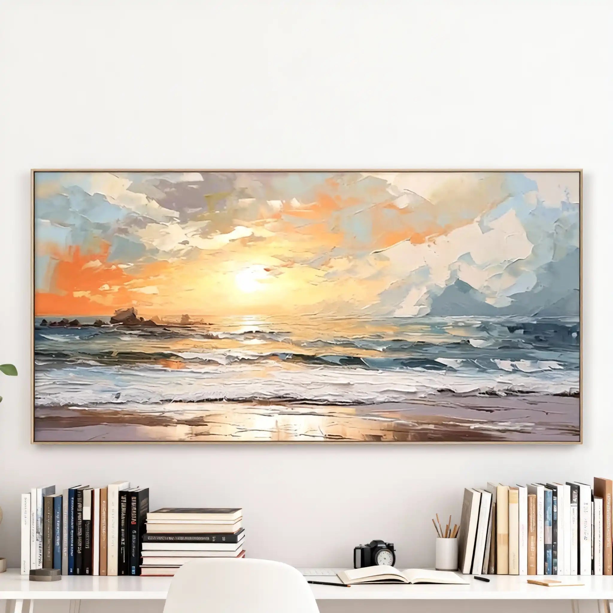 Ocean And Sky Abstract Textured Wall Art #OS092