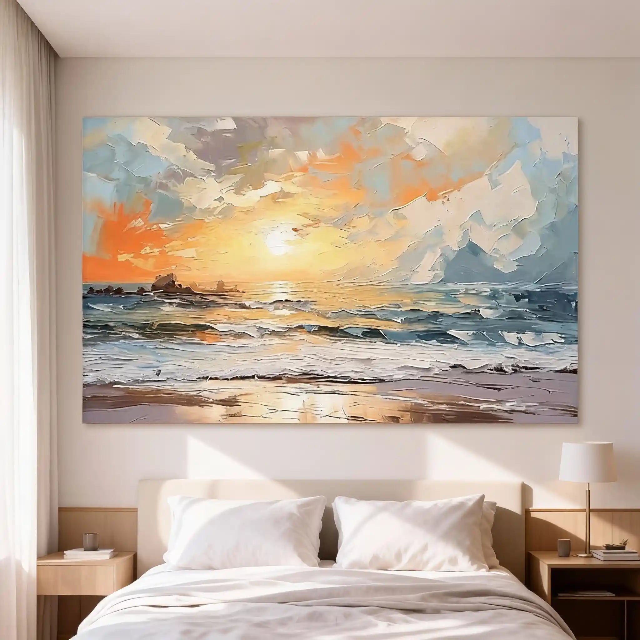 Ocean And Sky Abstract Textured Wall Art #OS092