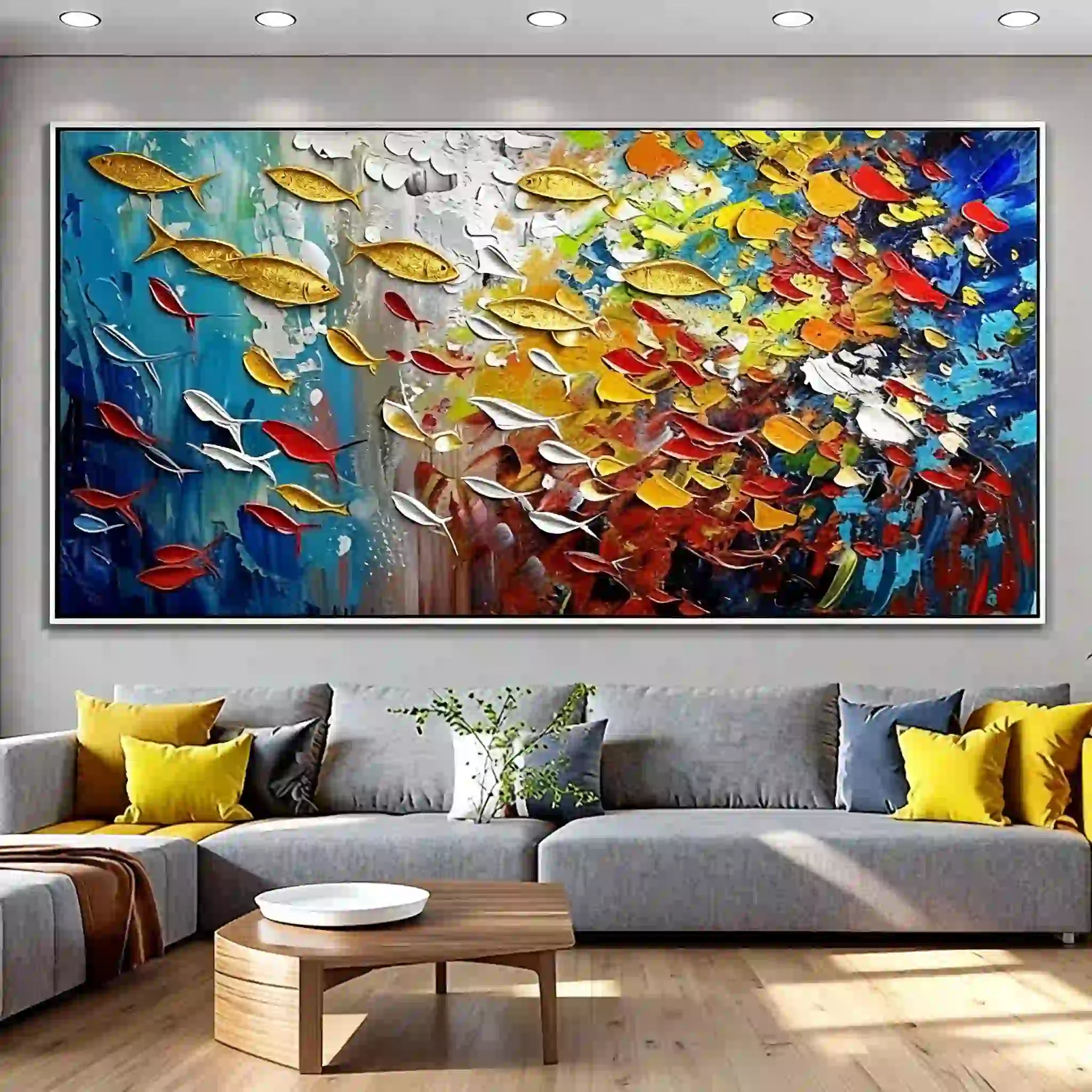 Ocean & Sky Abstract Textured Wall Art #OST52