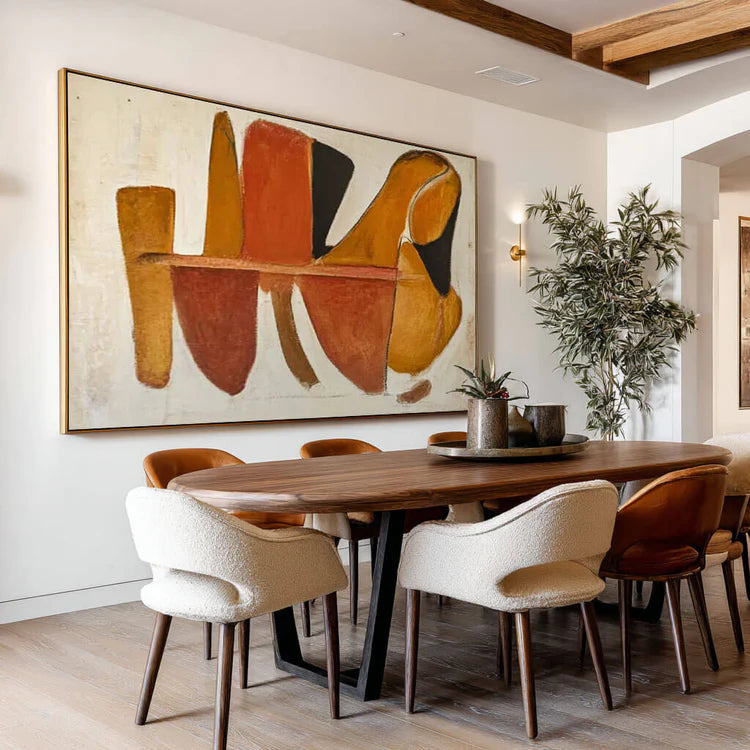 Modern Abstract Wall Art Painting "Terracotta Flow"