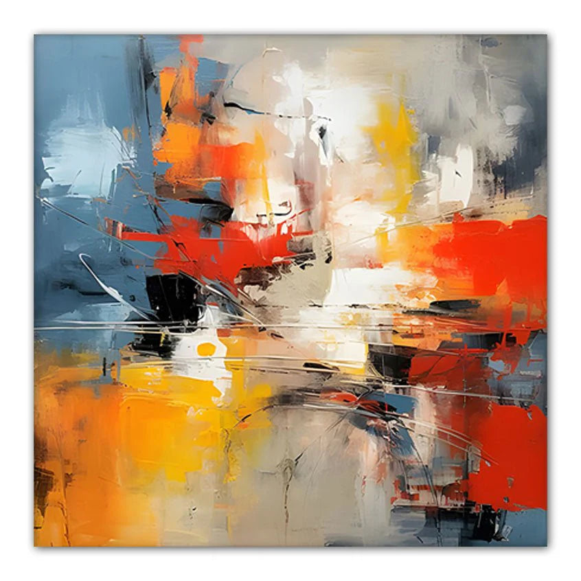 Yellow & Orange Textured Abstract Painting #YO 038